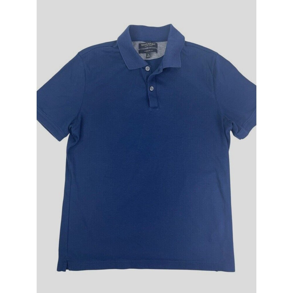 Banana Republic Luxury Touch Navy Blue Polo Shirt Standard Fit Soft Preppy M